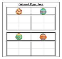 Colored Eggs Four Column Sorting Task