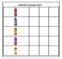 Colorful Crayons Sort Cookie Sheet Activity