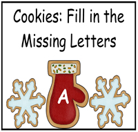 Cookies Fill in the Missing Letters File Folder Game