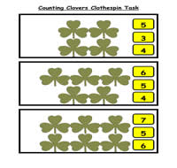 Counting Clovers Clothespin Task
