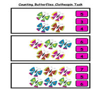 Counting Butterflies Clothespin Task