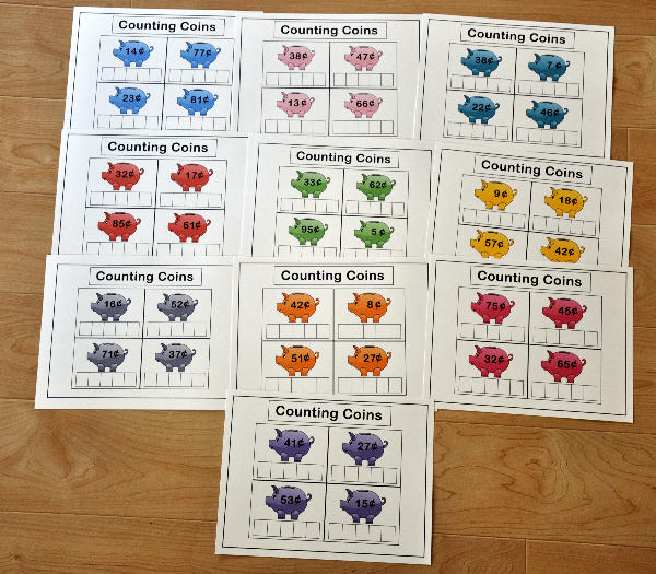 Counting Coins Cookie Sheet Activities Bundle