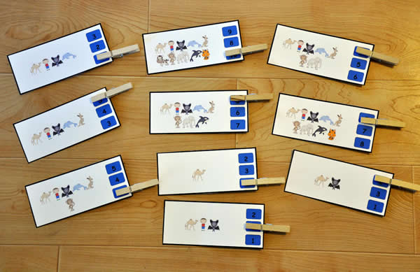 Counting Mammals Clothespin Task