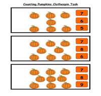 Counting Pumpkins File Folder Game