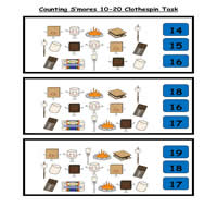 Counting S'mores Clothespin Task