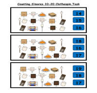 Counting S\'mores Clothespin Task