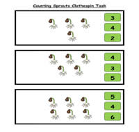 Counting Sprouts Clothespin Task