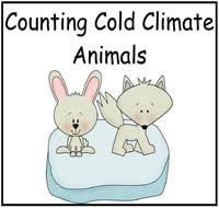 Cold Climate Animals Count File Folder Game
