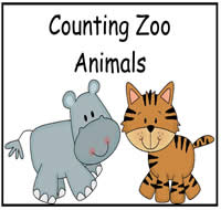 Counting Zoo Animals File Folder Game