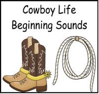 Cowboy Life Beginning Sounds File Folder Game