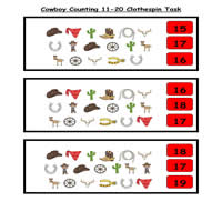 Cowboy Counting Clothespin Task
