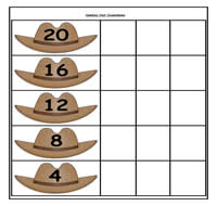 Cowboy Hat Countdown Cookie Sheet Activity