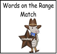 Words on the Range Match File Folder Game