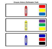 Crayon Colors Clothespin Task
