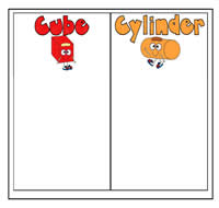 Cubes and Cylinders Sort Cookie Sheet Activity