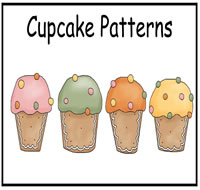 Cupcake Patterns File Folder Game