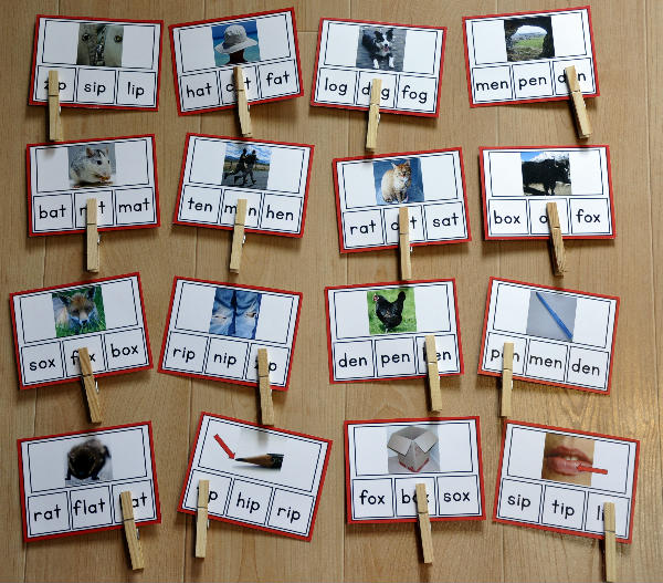 CVC Words Task Cards (w/Real Photos)