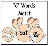 C Words Match File Folder Game