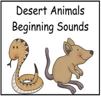 Desert Animals Beginning Sounds File Folder Game