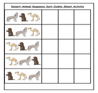 Desert Animals Sequence Cookie Sheet Activity