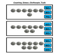 Counting Dimes (Coins) Clothespin Task