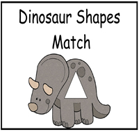Dinosaur Shapes File Folder Game