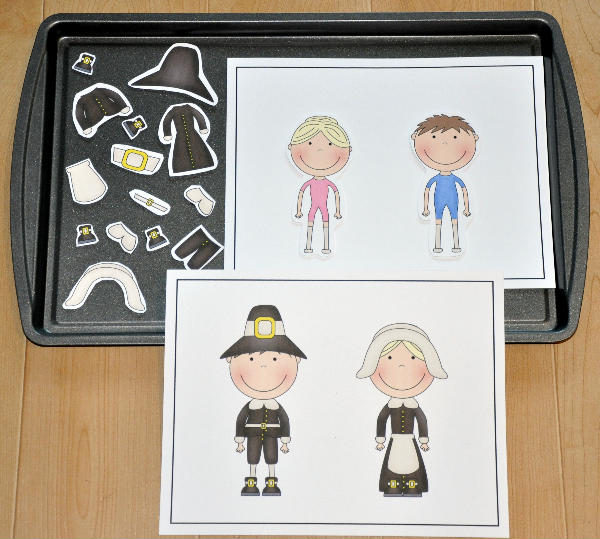 Dress a Pilgrim Cookie Sheet Activity