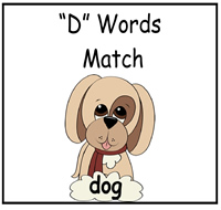 D Words Match File Folder Game