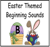 Easter Themed Beginning Sounds File Folder Game