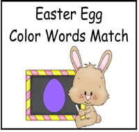 Easter Egg Color Words Match File Folder Game