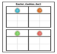 Easter Cookies Four Column Sorting Task