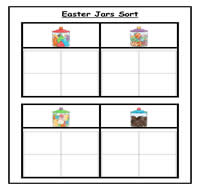 Easter Jars Four Column Sorting Task