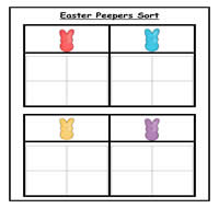 Easter Peepers Four Column Sorting Task