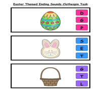 Easter Ending Sounds Clothespin Task