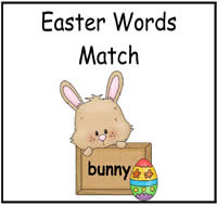 Easter Words Match File Folder Game
