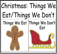 Christmas: Things We Eat/Things We Don\'t Sort File Folder Game