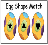 Egg Shapes Match File Folder Game