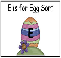 E is For Egg Sort File Folder Game