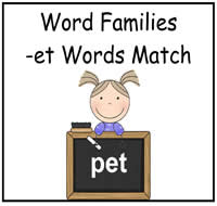 ET Words Match File Folder Game