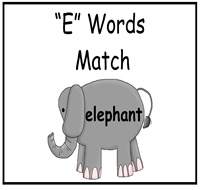 E Words Match File Folder Game
