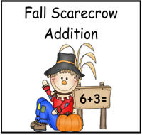 Fall Scarecrow Addition File Folder Game