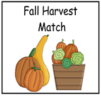 Fall Harvest Match File Folder Game