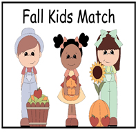 Fall Kids Match File Folder Game