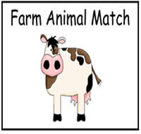 Farm Animal Match File Folder Game