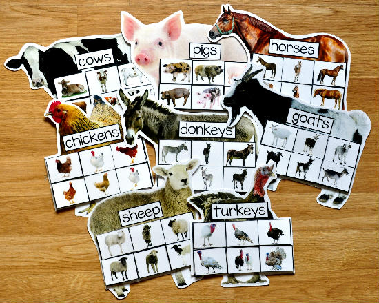 Farm Animals Sorting Mats (w/Real Photos) - $ : File Folder Games at  File Folder Heaven - Printable, hands-on fun!