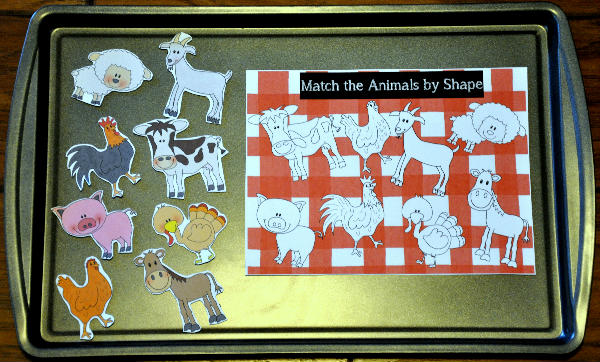Farm Animal Shape Match-Up Cookie Sheet Activity - $ : File Folder Games  at File Folder Heaven - Printable, hands-on fun!