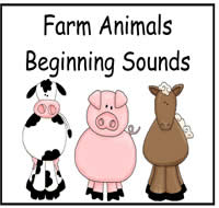 Farm Animals Beginning Sounds File Folder Game