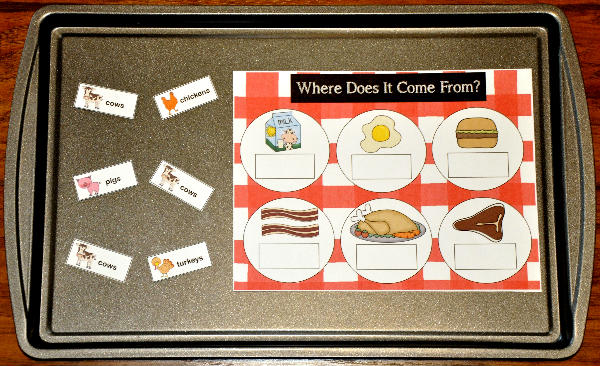 Where Does It Come From (Farm Edition) Cookie Sheet Activity