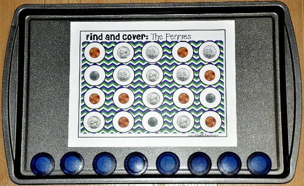 Identifying Coins \"Find and Cover\" Cookie Sheet Activity