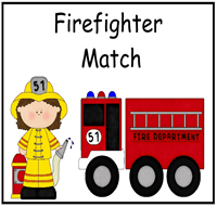 Firefighter Match File Folder Game